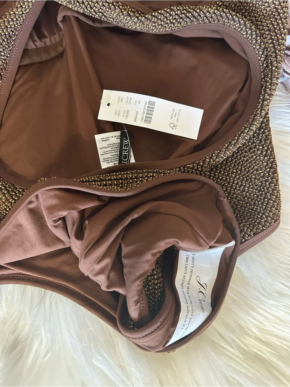 J. Crew Claudia metallic scrunchie one-piece swimsuit - Picture 5 of 6